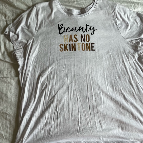Lane Bryant White "Beauty Has No Skintone" Short Sleeve T-Shirt, 26/28 - Picture 3 of 7